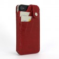 iPhone4S用カードホルダー付き本革ケース『WALLET SLIM for iPhone4S (ウォレットスリム)』クロコレッド
