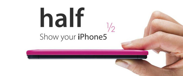 iPhone5のデザインを極限まで引出す背面保護ICカードケース『half for iPhone5』予約開始