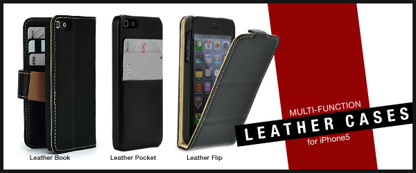 iPhone5用合皮ケース「Leather Pocket」「Leather Book」「Leather Flip360°」販売開始