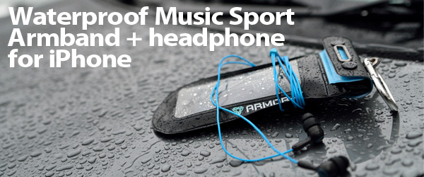 国際防水規格IPX8に準拠。防水ヘッドフォンとアームバンド付属のiPhone用防水ケース『Waterproof Music Sport Armband + headphone for iPhone』販売開始のお知らせ